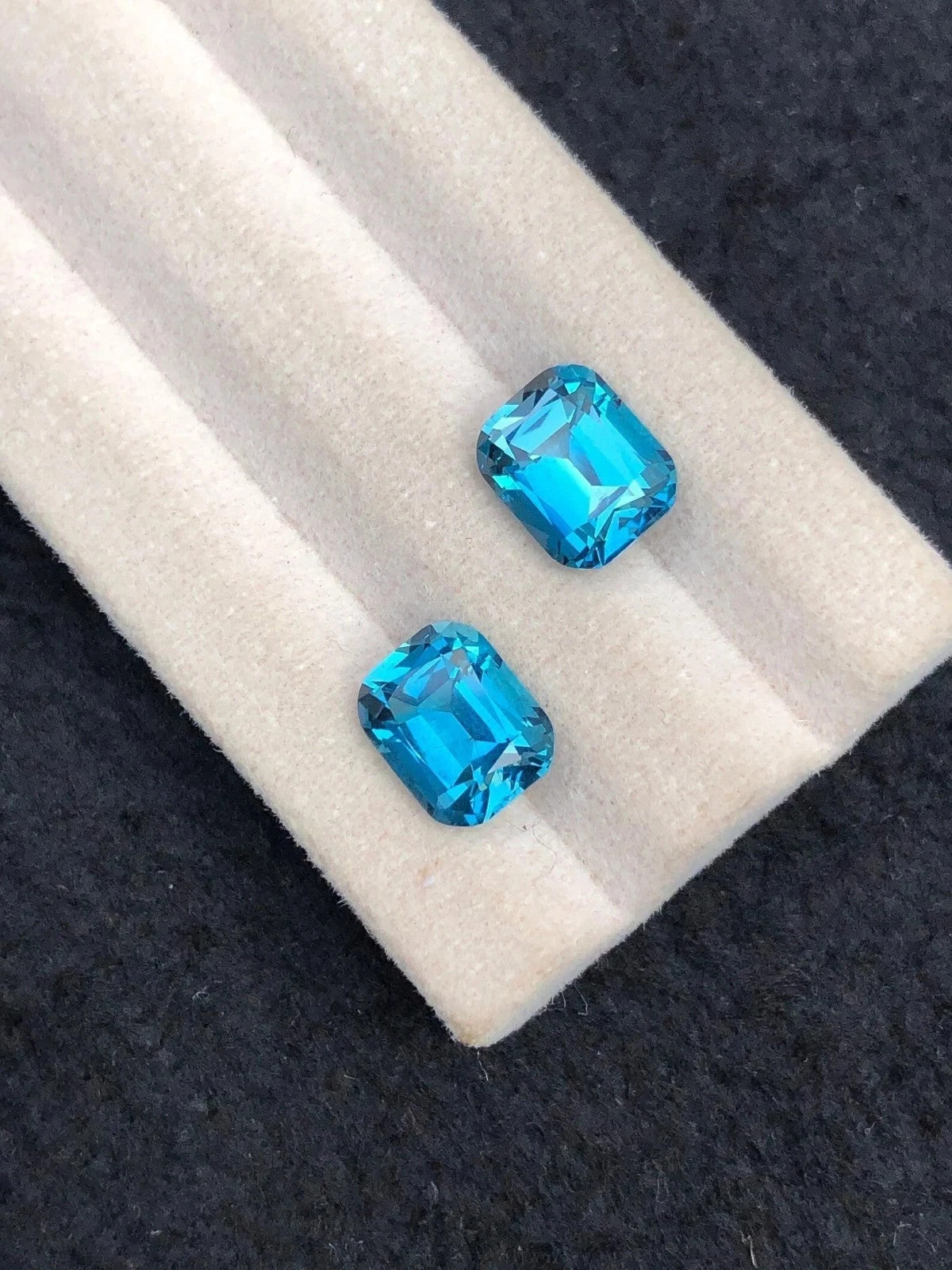 12 Ct 2 Pcs Natural Swiss Blue Sapphire GIE Certified Cushion Cut Loose Gemstone