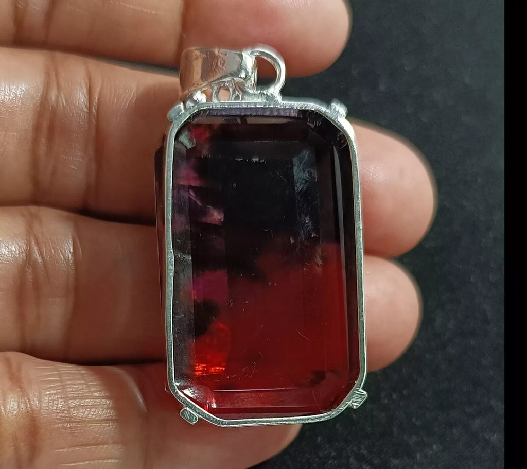 Certified 65.90 Ct Natural Ammolite 925 Solid Silver Pendant Loose Gemstone