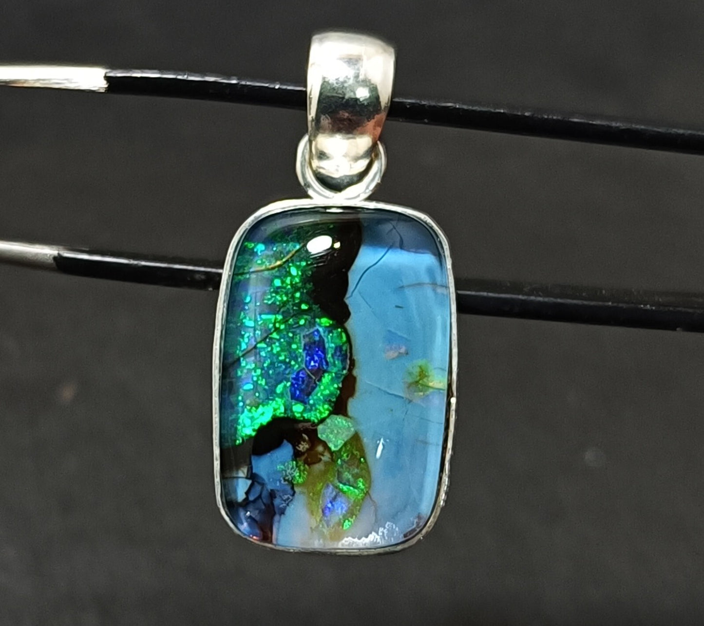 Sterling Silver Cushion Pendant 21.35 Ct Natural Monarch Fire Opal Certified Gem