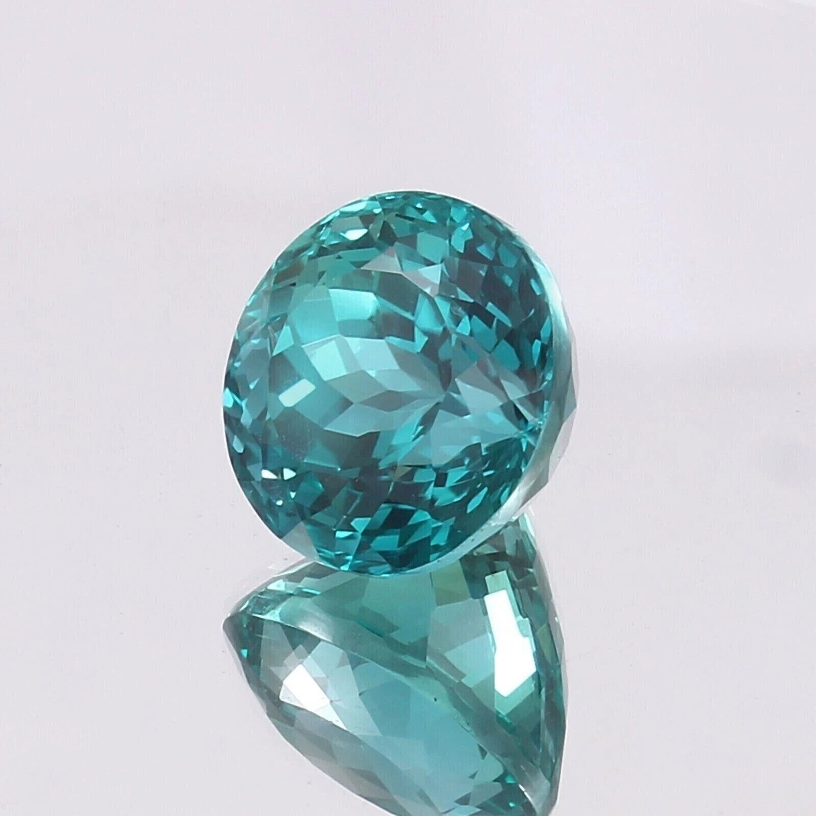AAA 10 Ct+ Natural Brazil Green Paraiba Tourmaline Loose Round Cut Gemstone