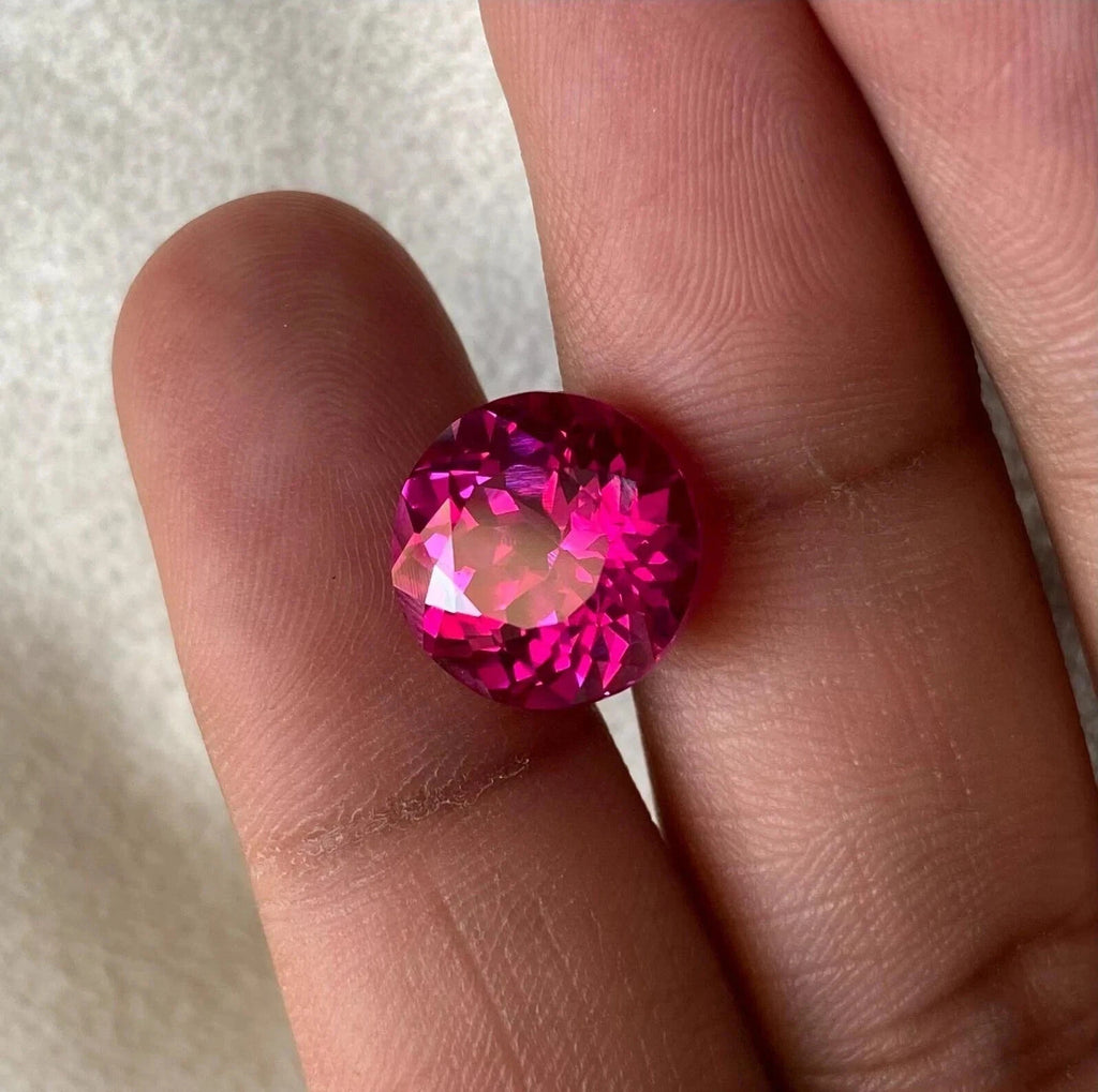 AAA Natural Flawless Ceylon Pink Sapphire Round Loose Gemstone Cut 10 Ct