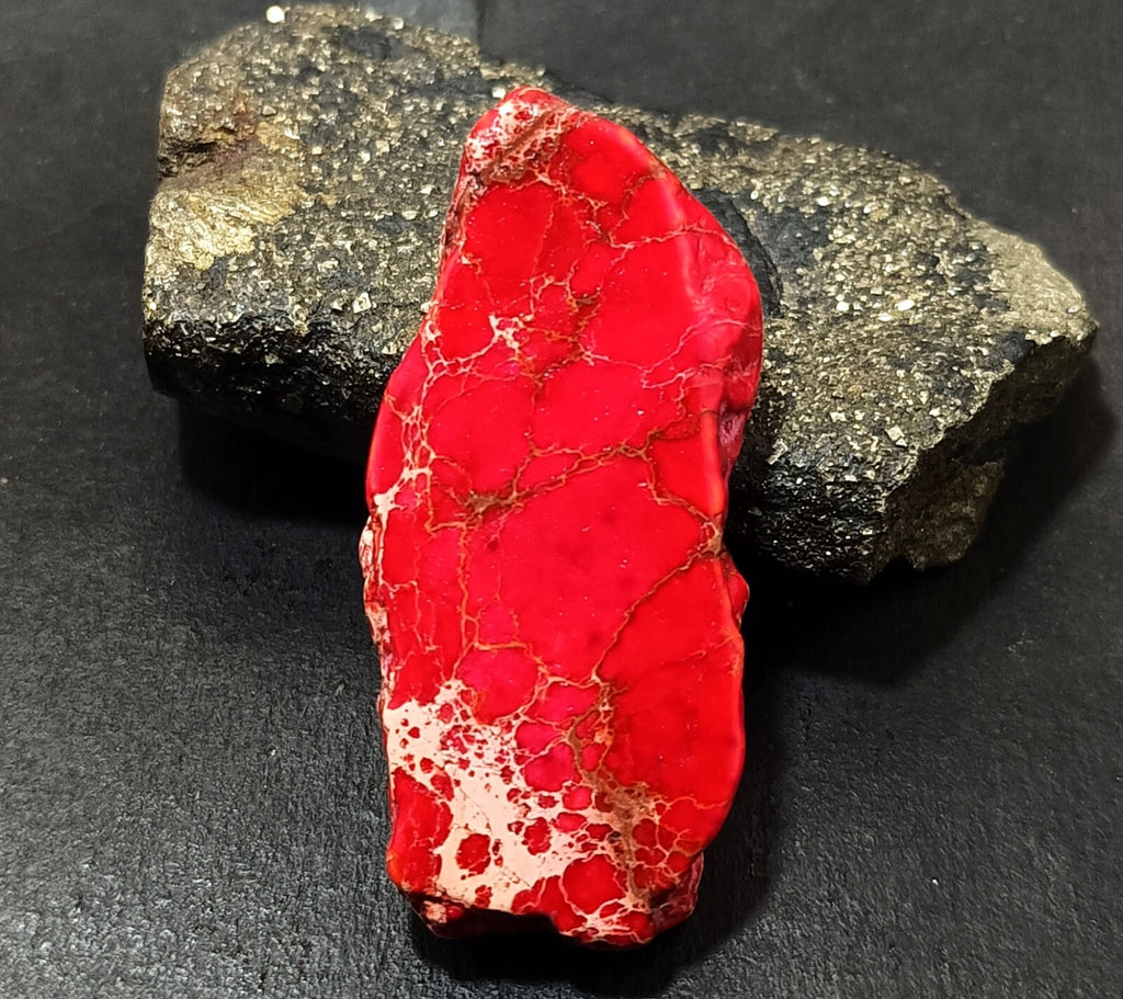 75.35 Ct Natural Arizona Superior Red Turquoise Slab Rough Certified Gemstone