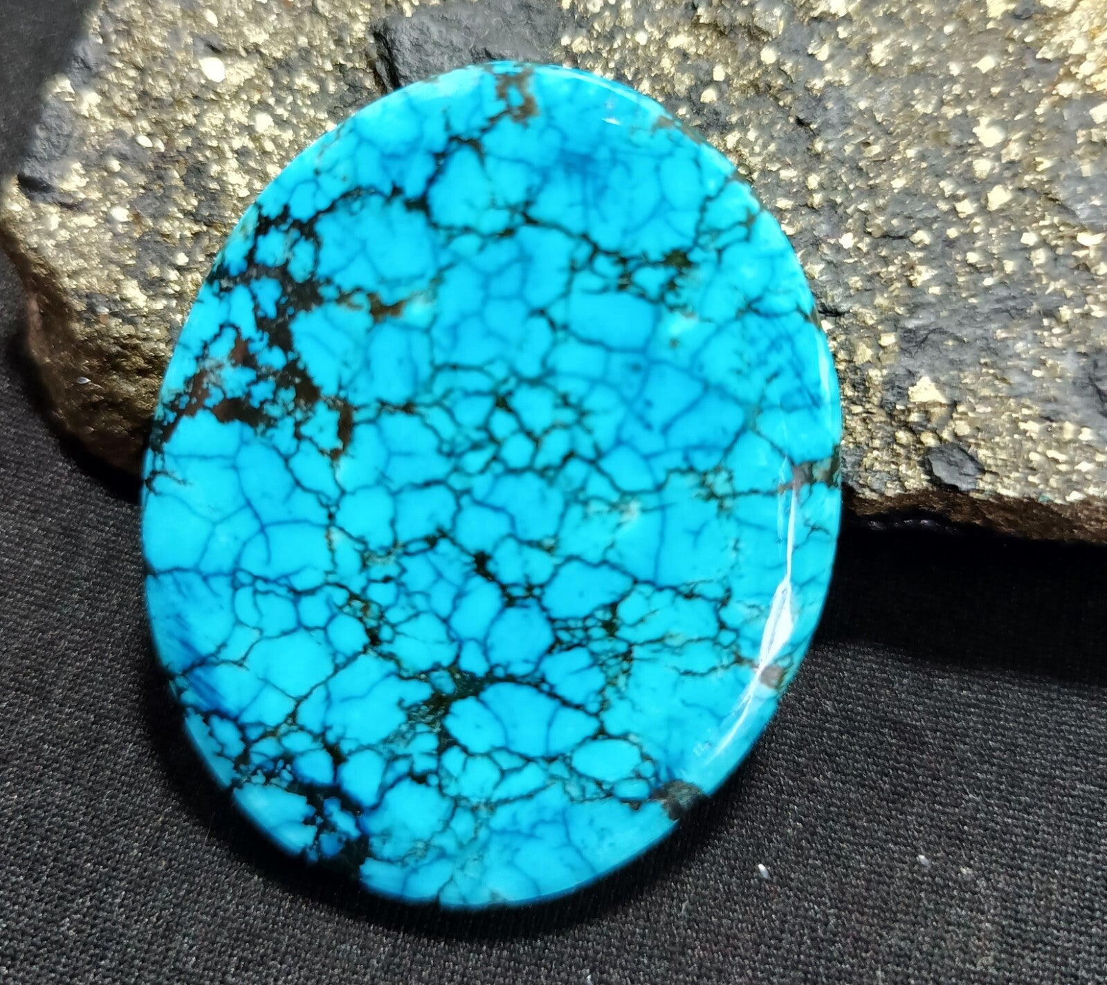 79.45 Ct Natural Turquoise Arizona blue oval Cut Loose Gemstone With Free Gift