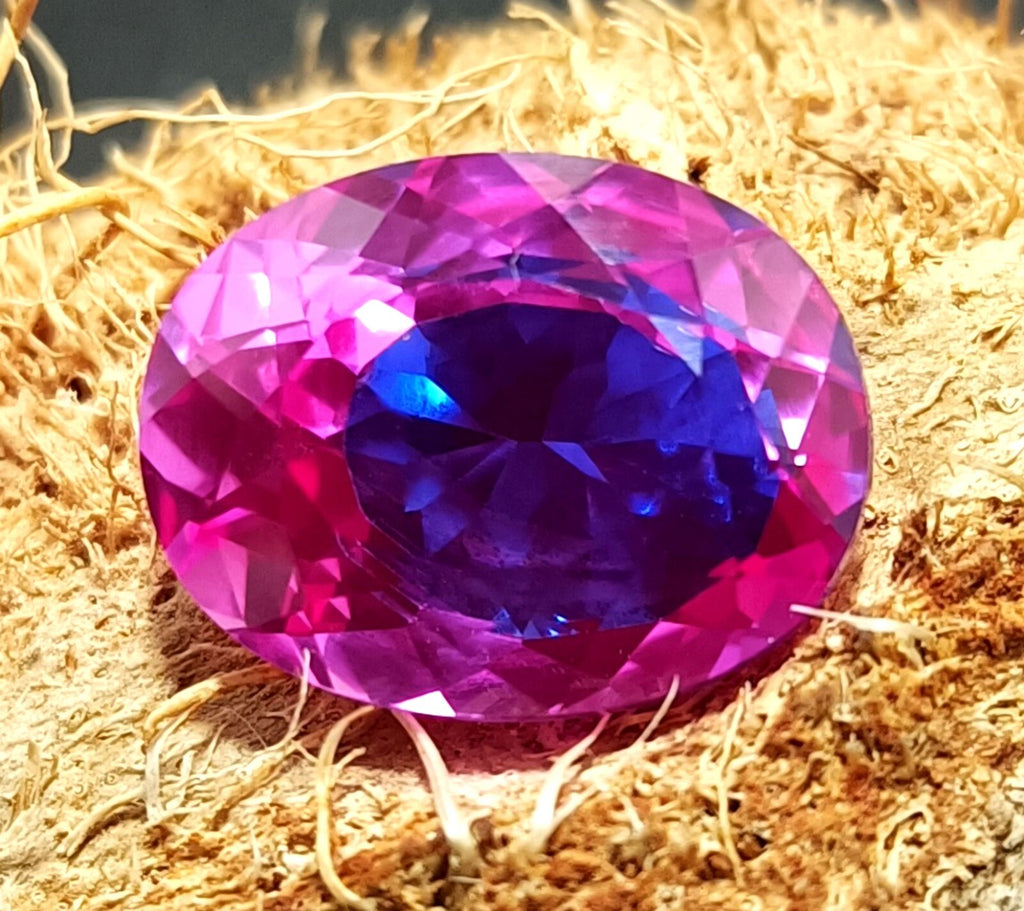 17.15 Ct A++ NATURAL Ceylon PITAMBARI Sapphire Bi-Color Certified Oval GEMSTONE