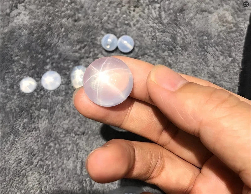 5 MM / 1 Pcs Round Cabochon High Quality White Star Sapphire AA+ Loose Gemstone