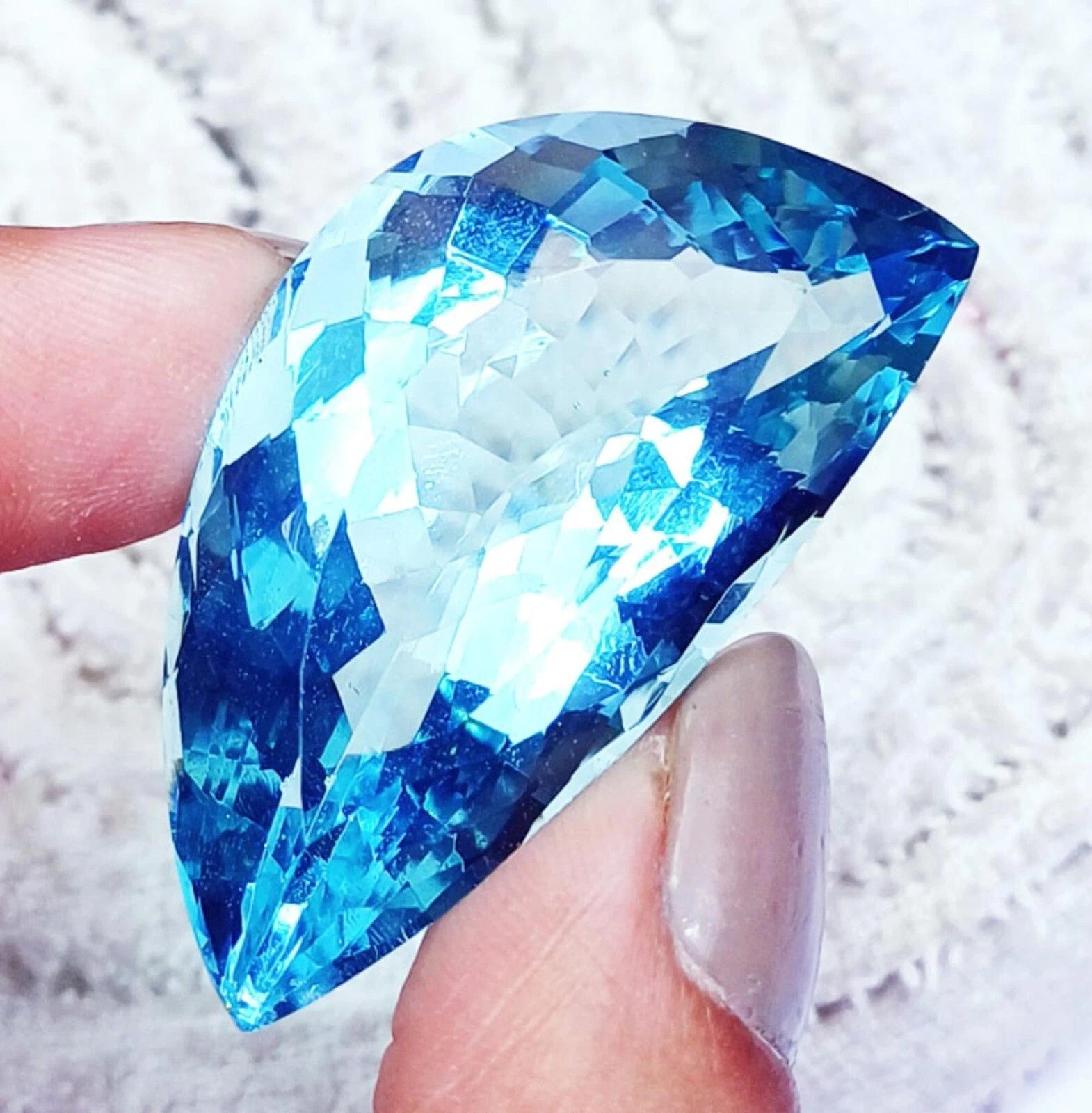 A++ Quality Aqua Topaz Fancy cut  72.10 Ct Certified Loose Gemstone