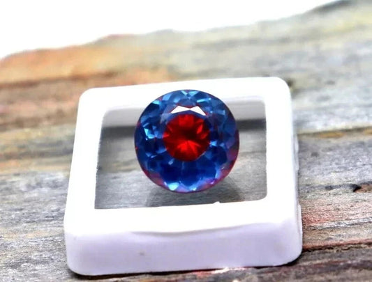 Natural Rare Found 8-10 Ct Pitambari Sapphire Bi-Color Round Cut Loose Gemstone