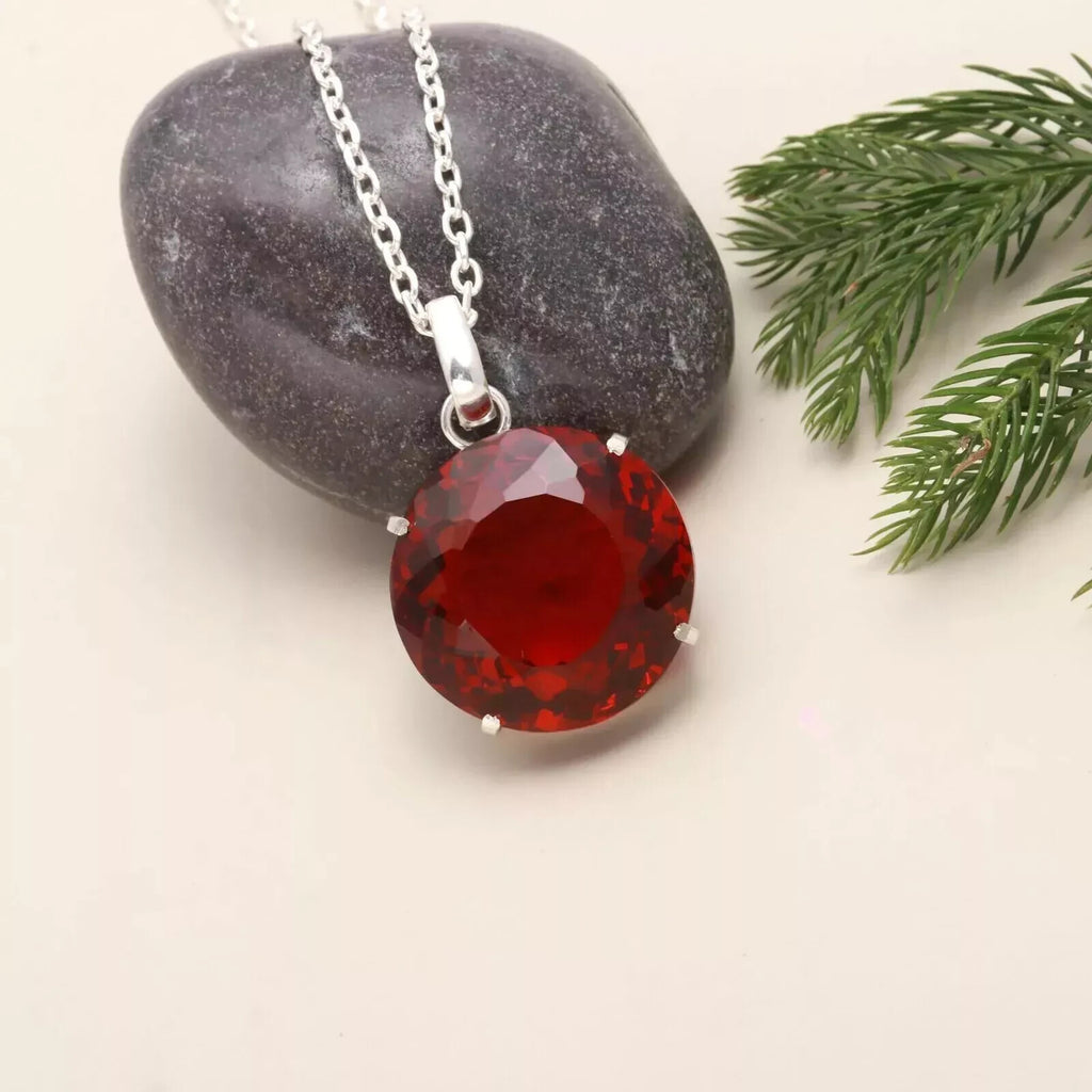 Certified Natural 102.55 Ct Brazilian Red Round Topaz Pendant Loose Gemstone