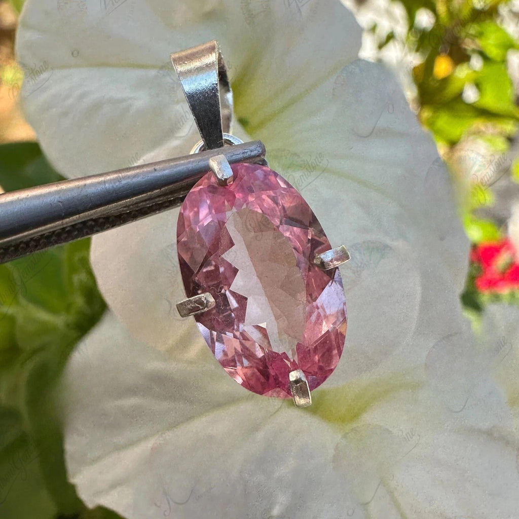 Certified 14.5Ct Natural Sapphire Padparadscha 925 Silver Pendant Loose Gemstone