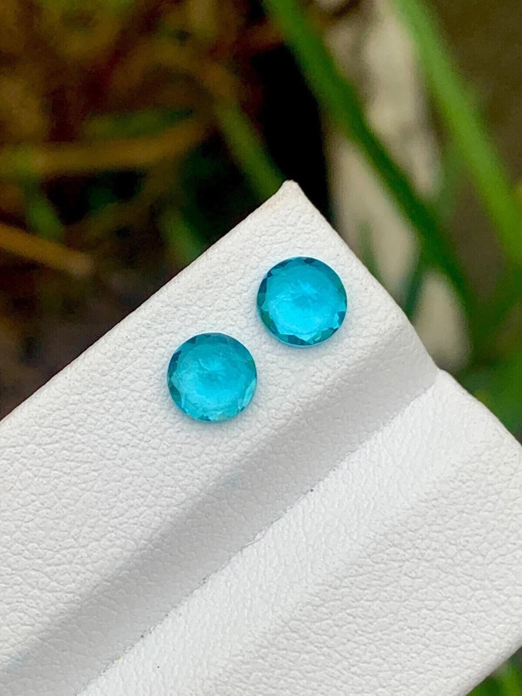 14 Ct 2 Pcs Certified Natural Paraiba Tourmaline Neon Blue Round Loose Gemstone