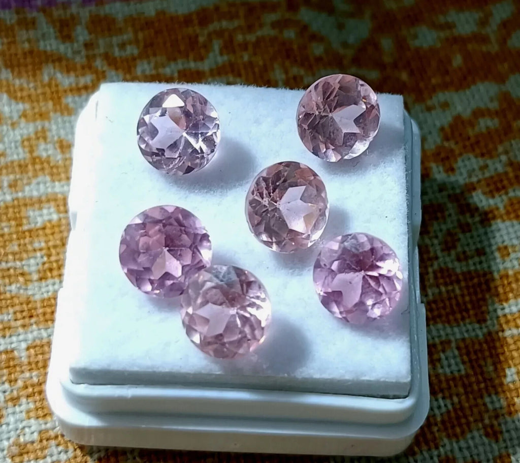 Flawless CEYLON Pink Sapphire 6 mm Round Cut Lot 10 Pcs Certified A+ Gemstone