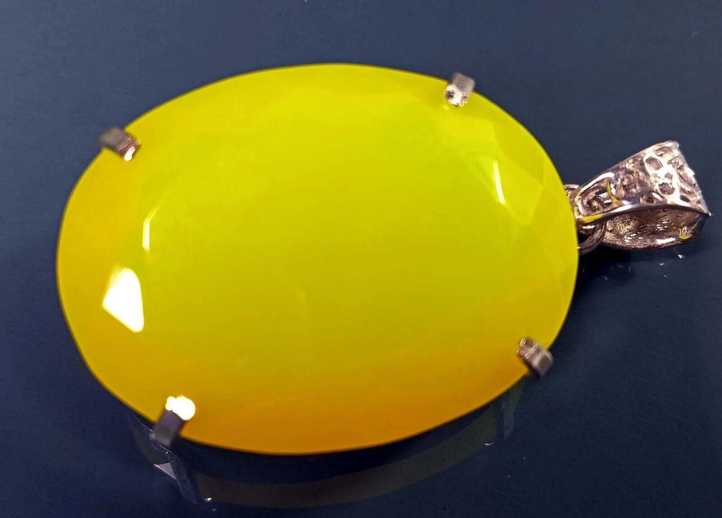 EGL Certified 100.65Ct Natural Opal 925 Solid Silver Oval Pendant Loose Gemstone