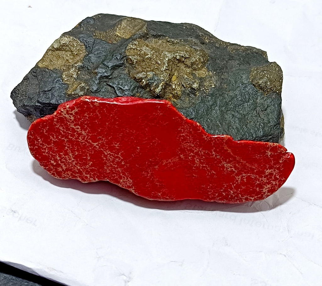 91.95 Ct Natural Arizona Superior Red Turquoise Slab Rough Certified Gemstone
