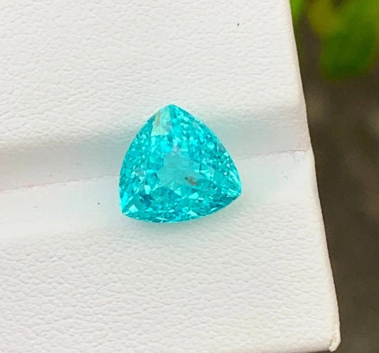 10 Ct Certified Natural Blue Paraiba Tourmaline Loose Trillion Cut Gemstone