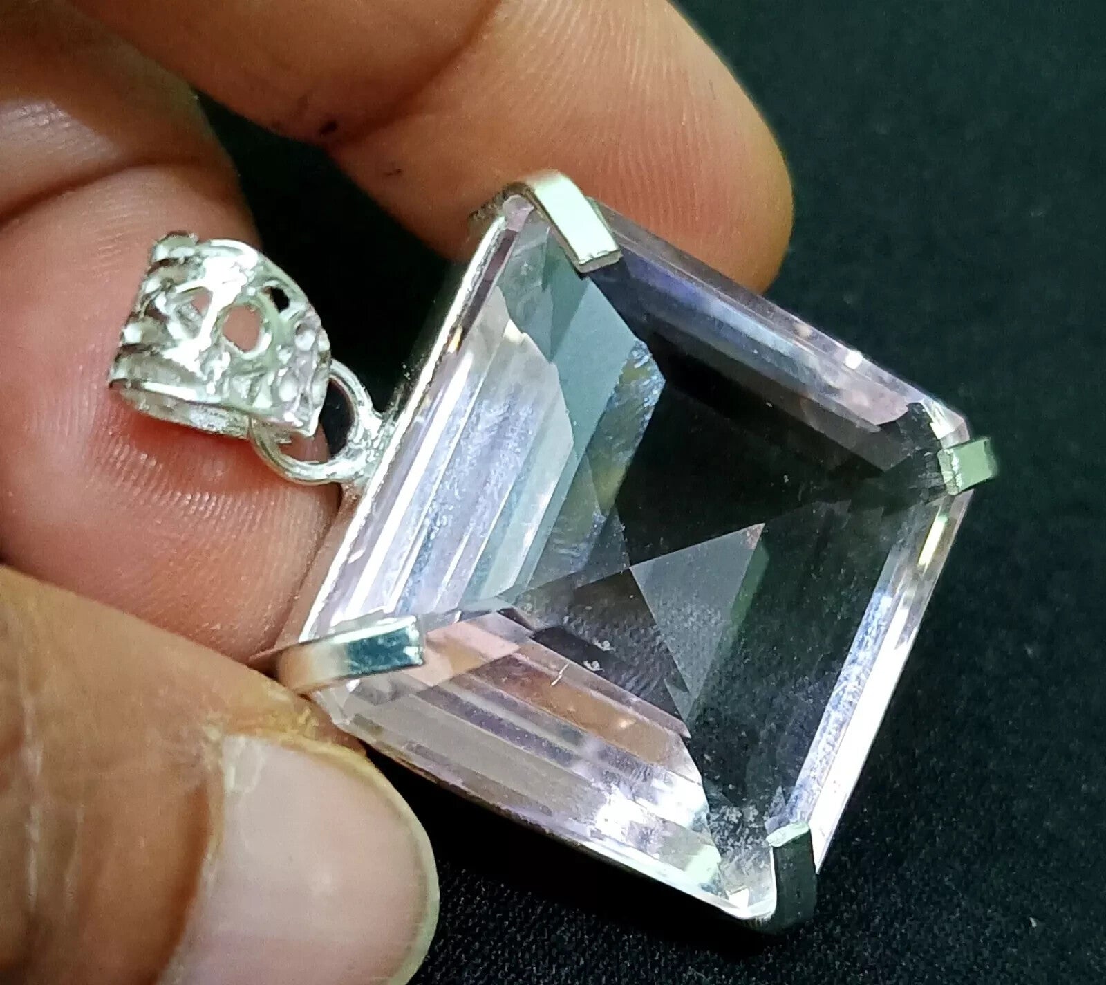 83.90 Ct Certified Natural Topaz 925 Solid Silver Square Pendant Loose Gemstone