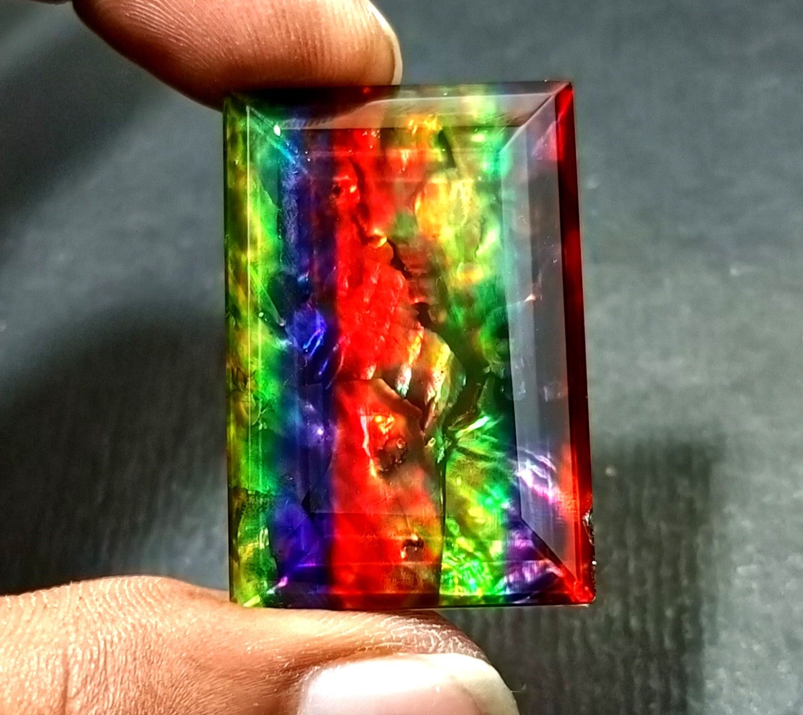 56.00 Ct Natural Ammolite Opal-Like Organic Doublet CERTIFIED Loose GEMSTONE