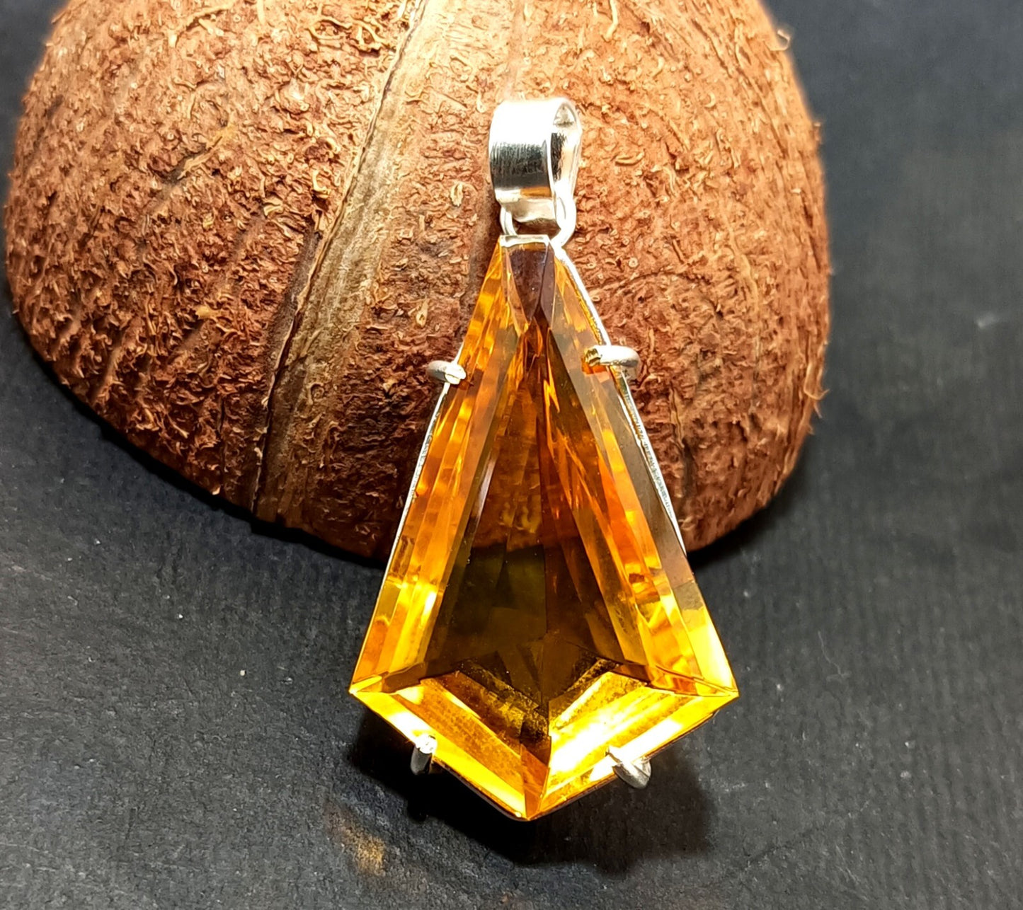 Yellow Fancy Topaz Pendant Certified Natural 63.55 Ct Gift For Loved Ones.