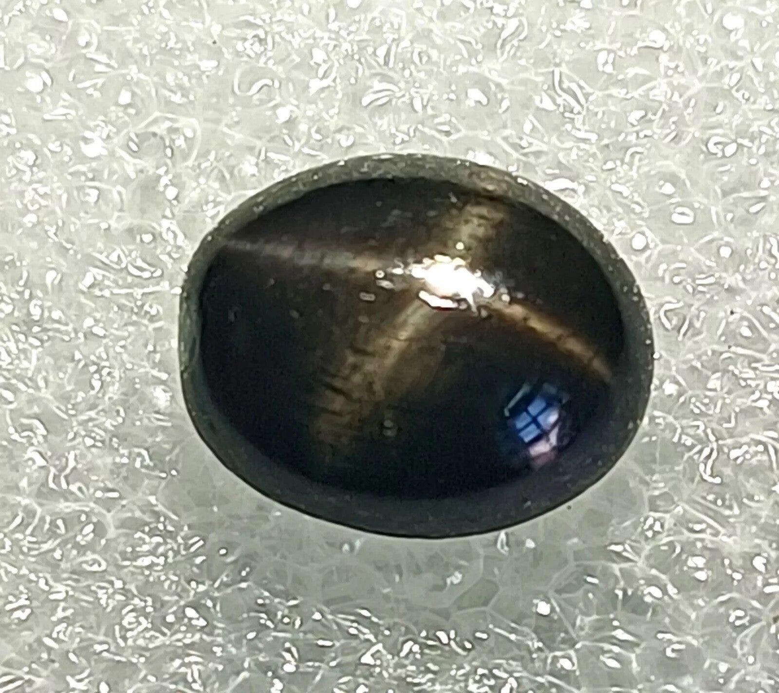 Black Star Sapphire 4 Rays 5.75 Ct Oval Cabochon Natural Gemstone