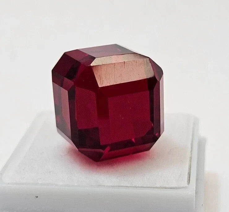 30 Ct Natural Certified BURMA Pigeon Blood Red Ruby Cube Unheated Loose Gemstone