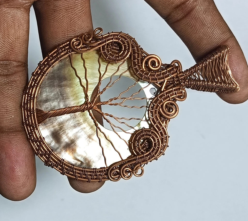 Gift For Her Copper Labradorite Jewelry Wire Wrapped Tree Life Pendant 127.60 Ct