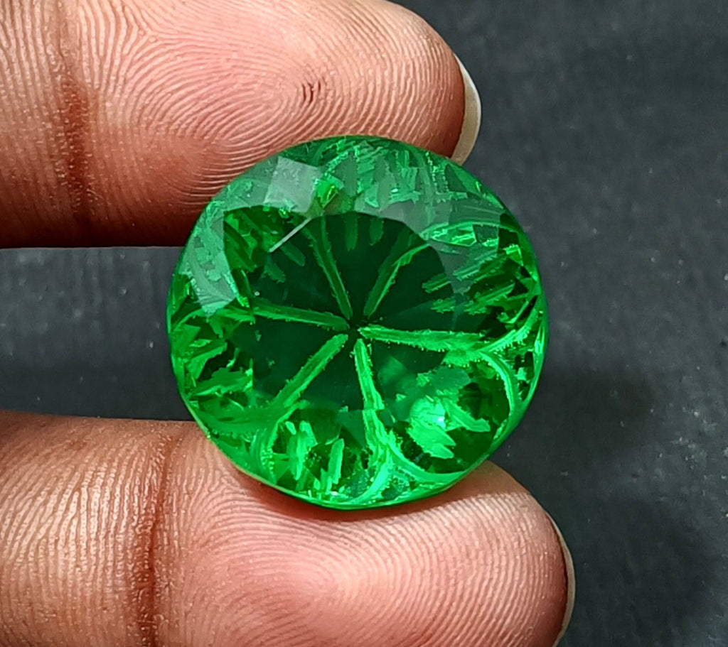 40.65Ct Round Fine Cut EGL Certified Brazilian Green Color Topaz Loose Gemstone