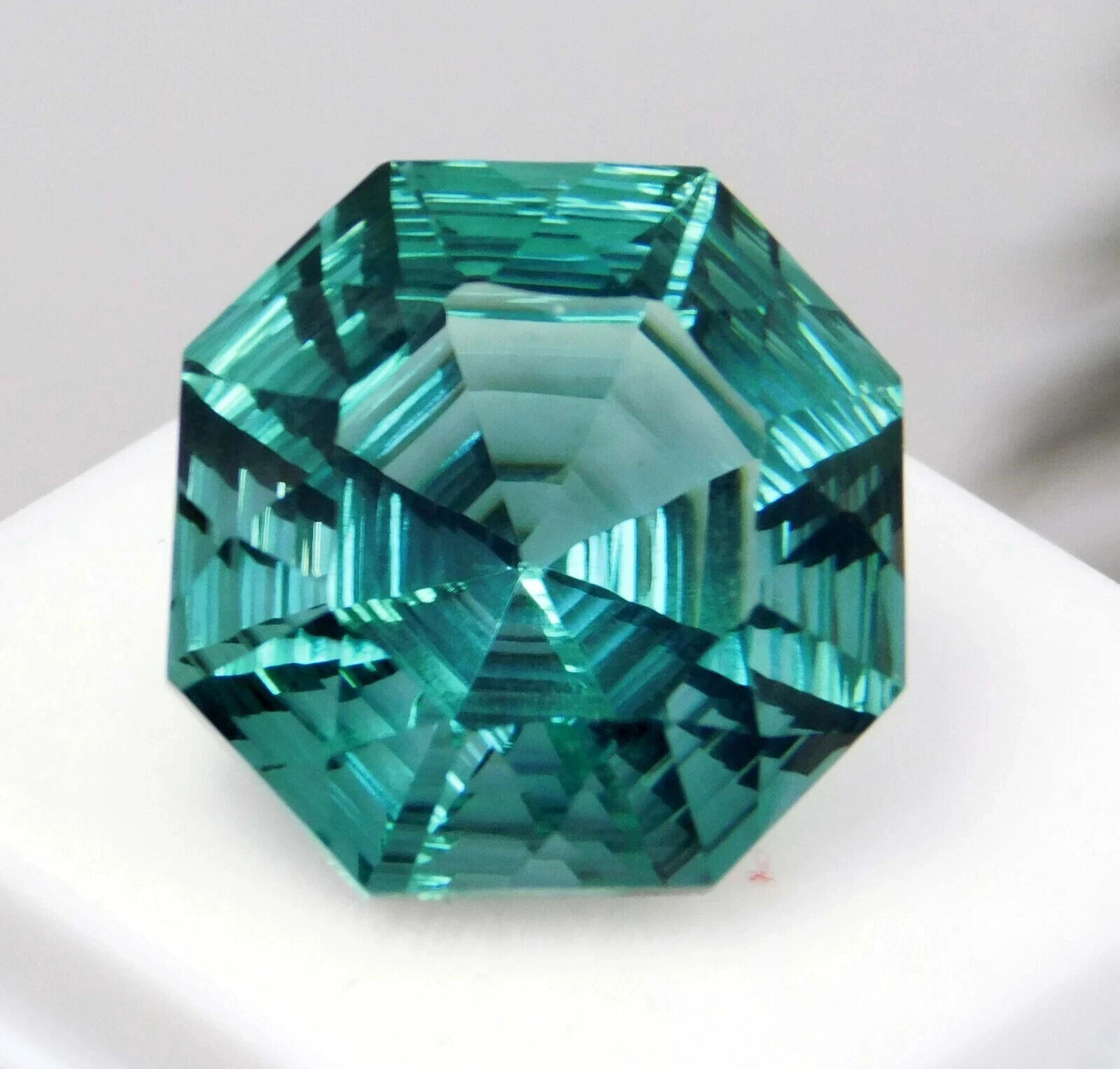 Natural Grandidierite Bluish Green Asscher Cut 19.40 Ct Rare Gemstone Certified