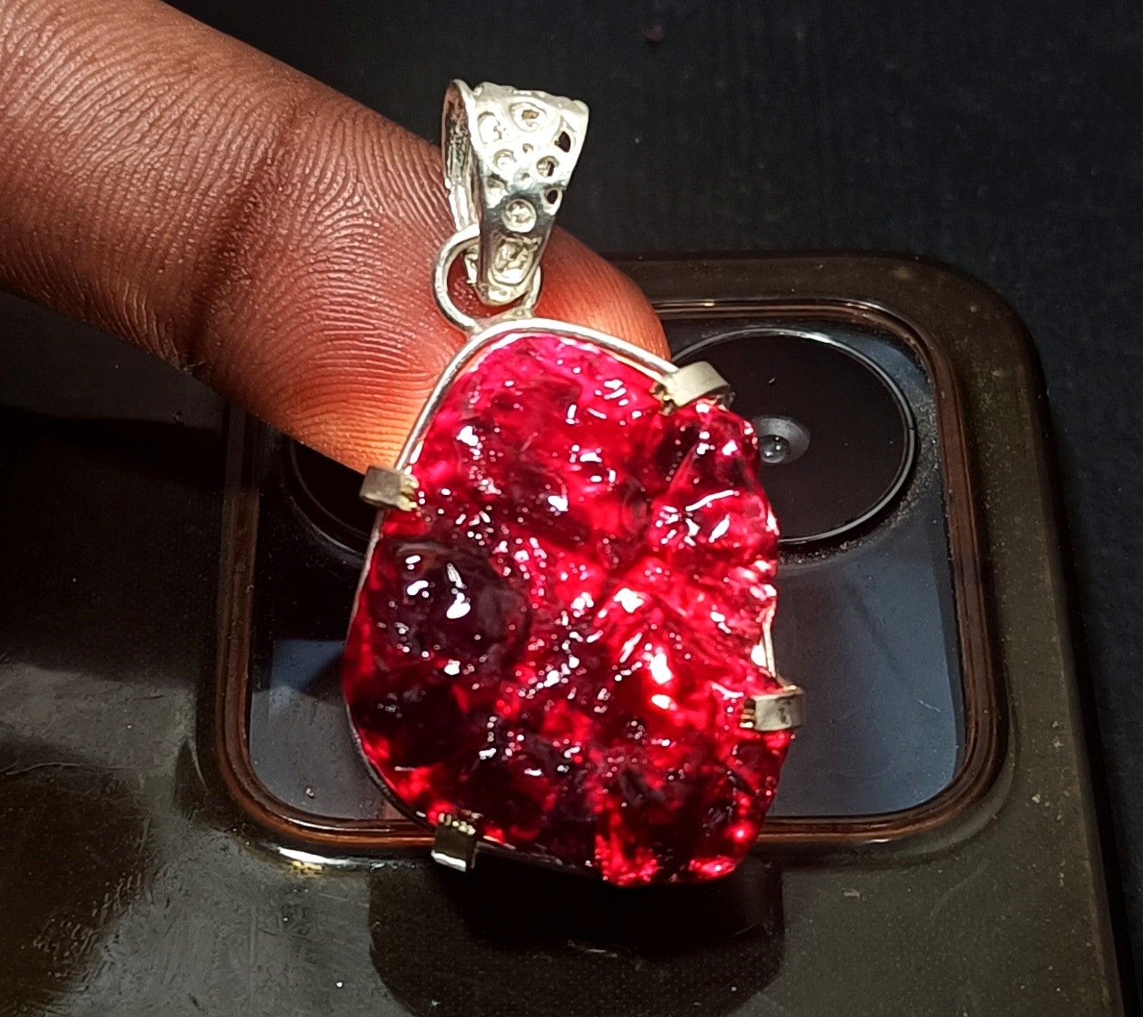 EGL Certified 86.10 Ct Natural PAINITE 925 Solid Silver Pendant LOOSE Gemstone