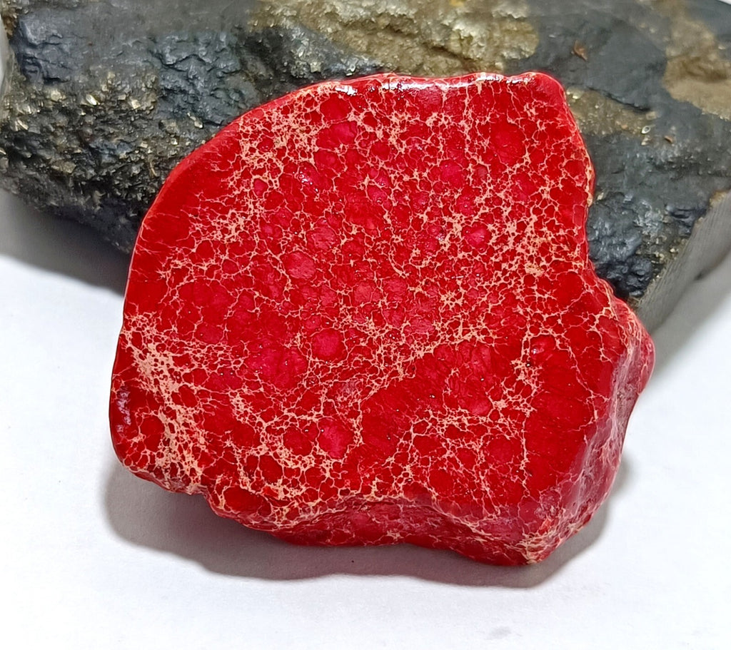 78.5 Ct Natural Arizona Superior Red Turquoise Slab Rough Certified Gemstone