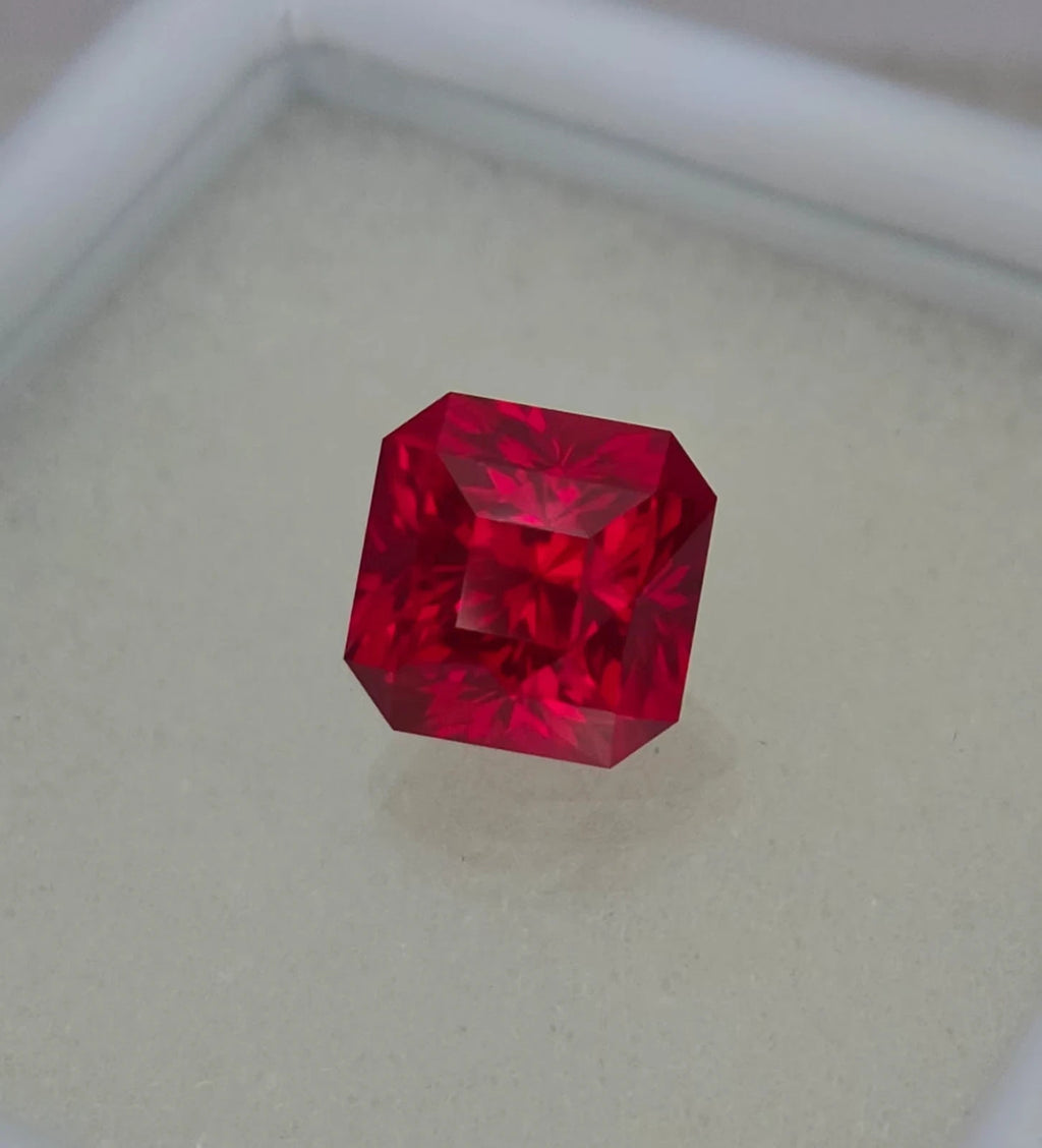 10 mm Natural Mozambique Red Ruby Asscher Cut Certified Loose GEMSTONE 5.70 Ct
