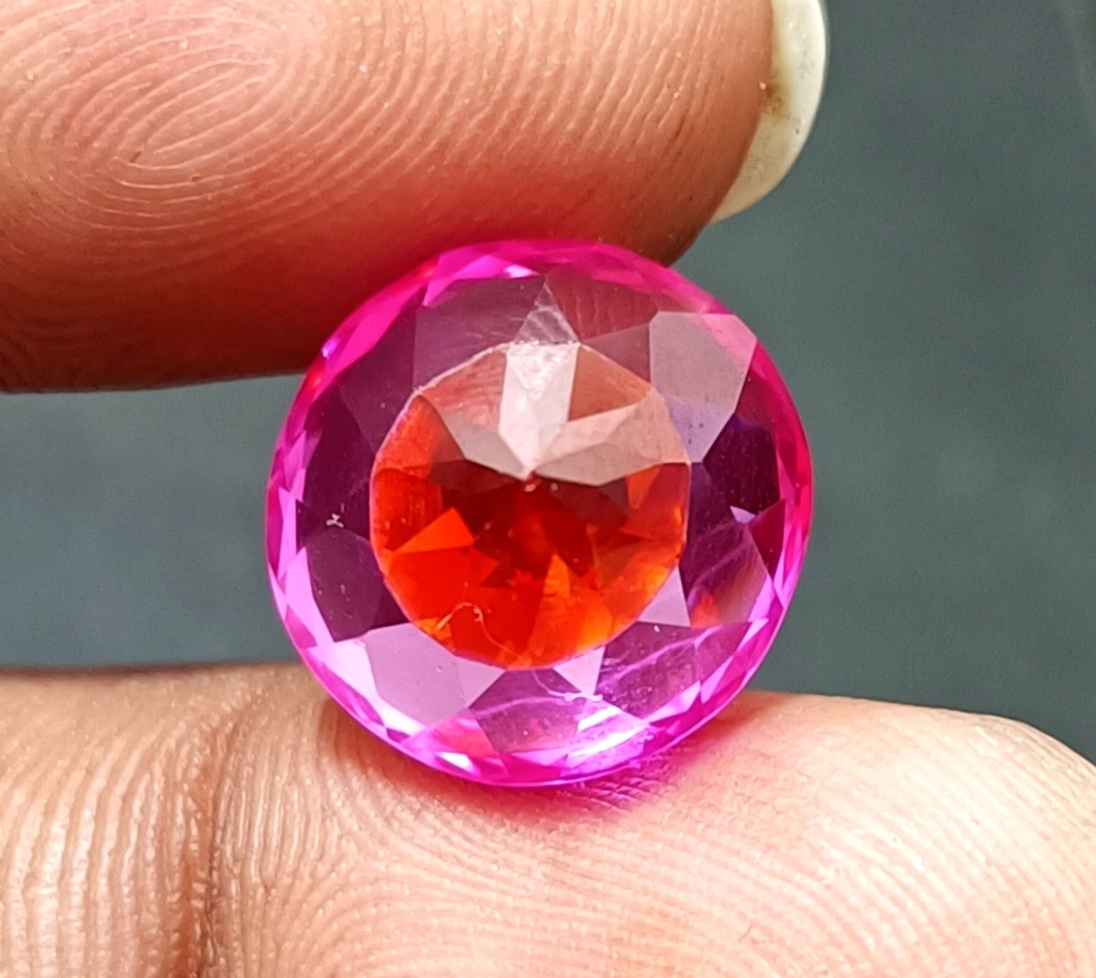 13.30 Ct A++ NATURAL Ceylon PITAMBARI Sapphire Bi-Color Certified Round GEMSTONE