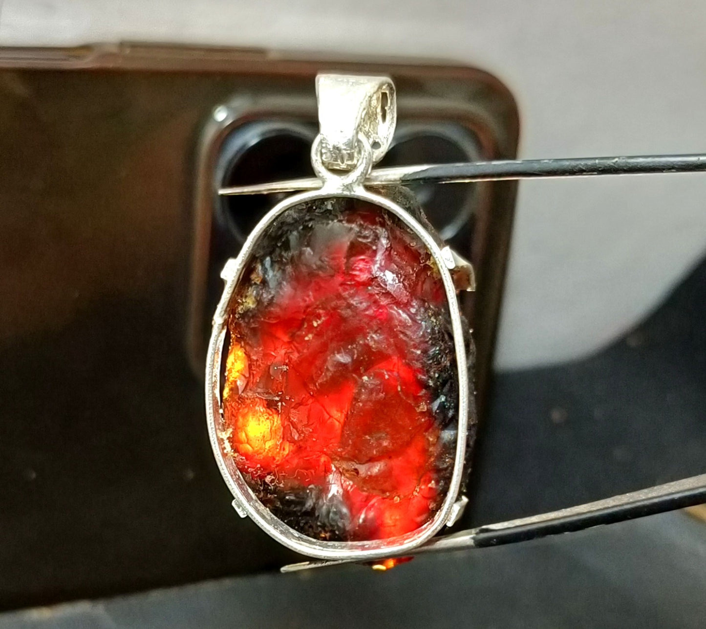 Natural Handmade 55.35 Ct Amber Rough Sterling Solid Silver Pendant Gemstone