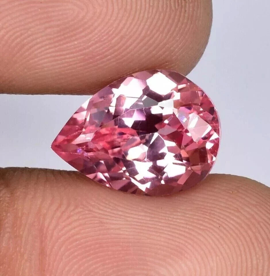 10.00 Ct Flawless Natural Rare Pink Morganite Loose Gemstone Certified Pear