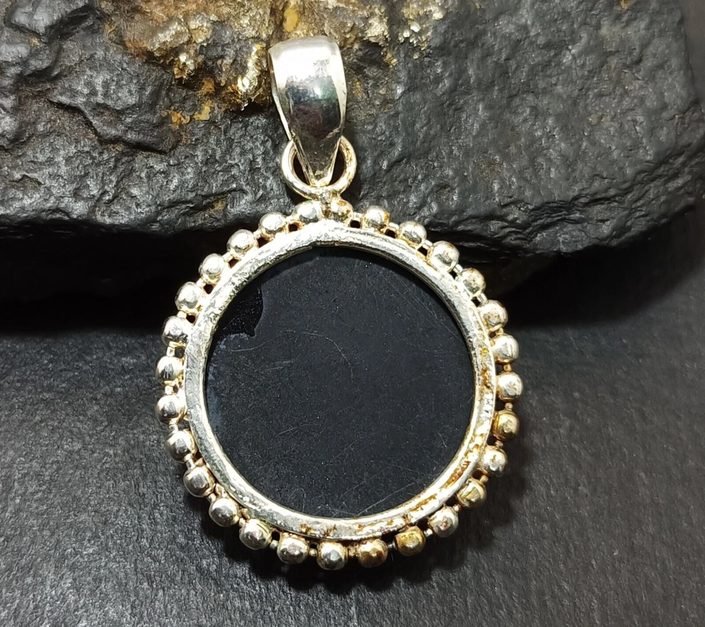 Sterling Silver Round Pendant 35.85 Ct Natural Monarch Fire Opal Certified Gems