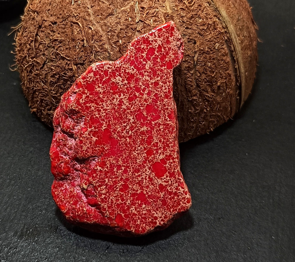 86.95 Ct Natural Arizona Superior Red Turquoise Slab Rough Certified Gemstone