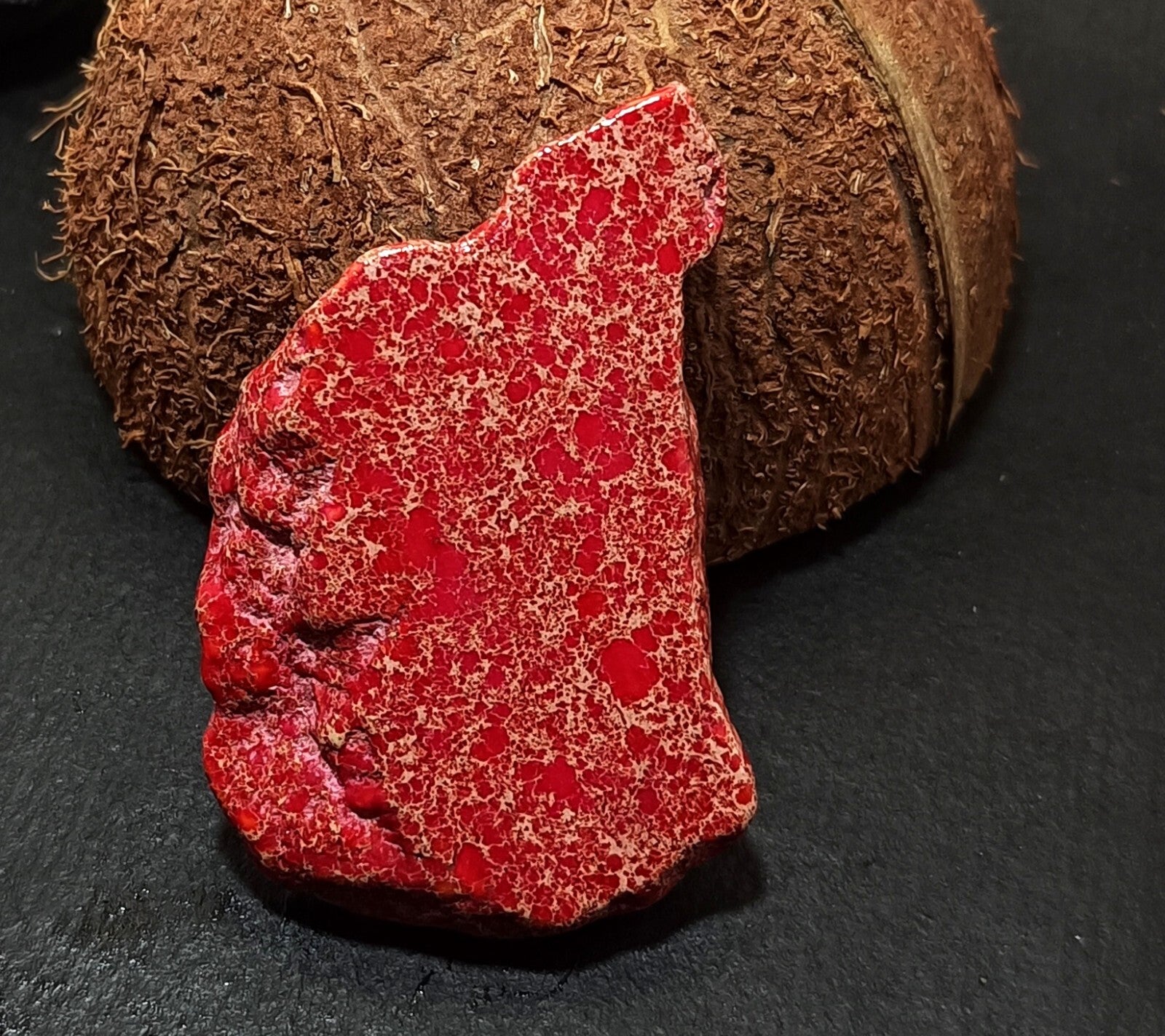 86.95 Ct Natural Arizona Superior Red Turquoise Slab Rough Certified Gemstone