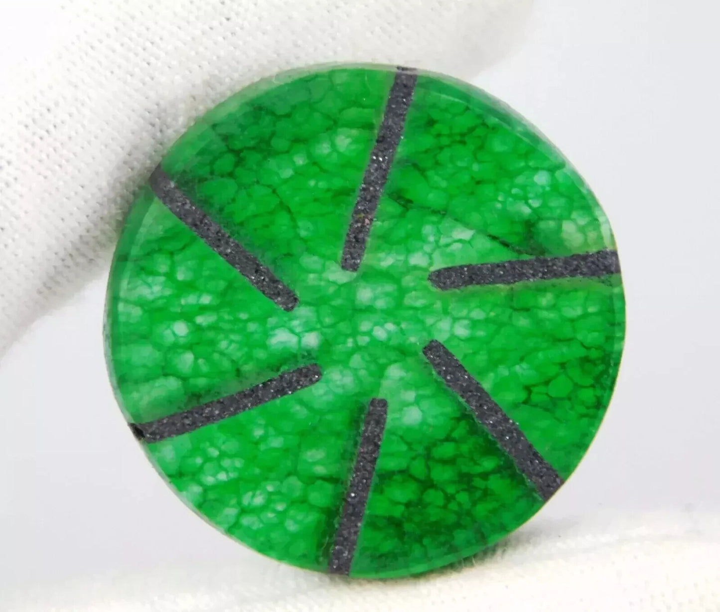 Rare 40.15 Ct Natural Colombian Trapiche Green Beryl Round Certified Gemstone