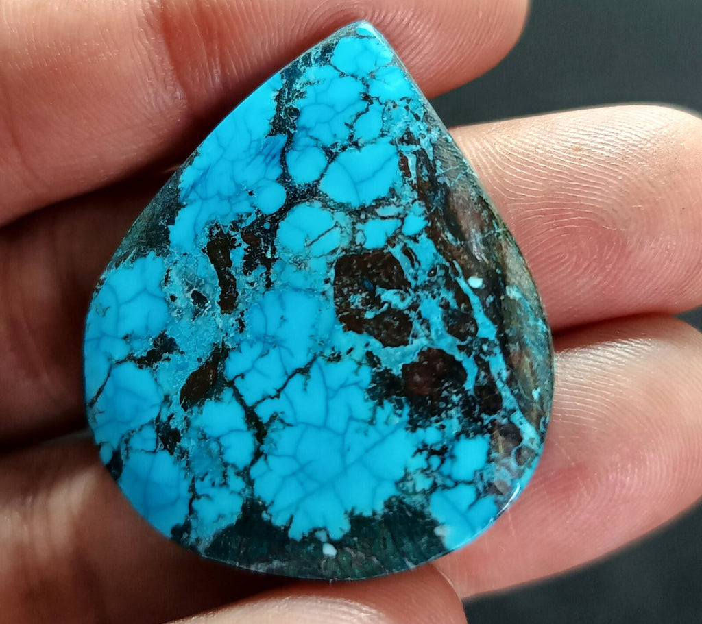 57.15 Ct Natural Turquoise Arizona blue Pear Cut Loose Gemstone With Free Gift