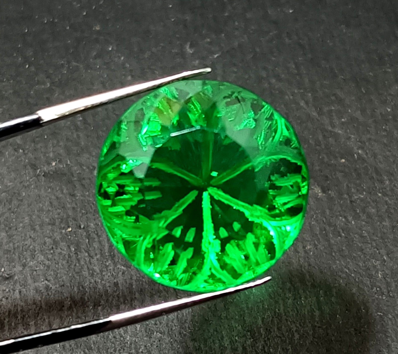 40.65Ct Round Fine Cut EGL Certified Brazilian Green Color Topaz Loose Gemstone