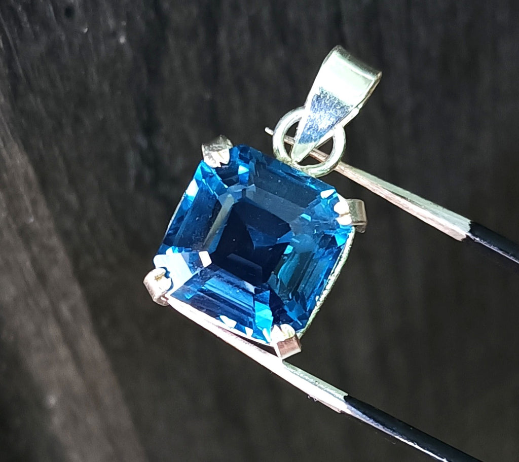 Certified 30 ct Natural Paraiba Tourmaline 925 Silver Pendant Loose Gemstone