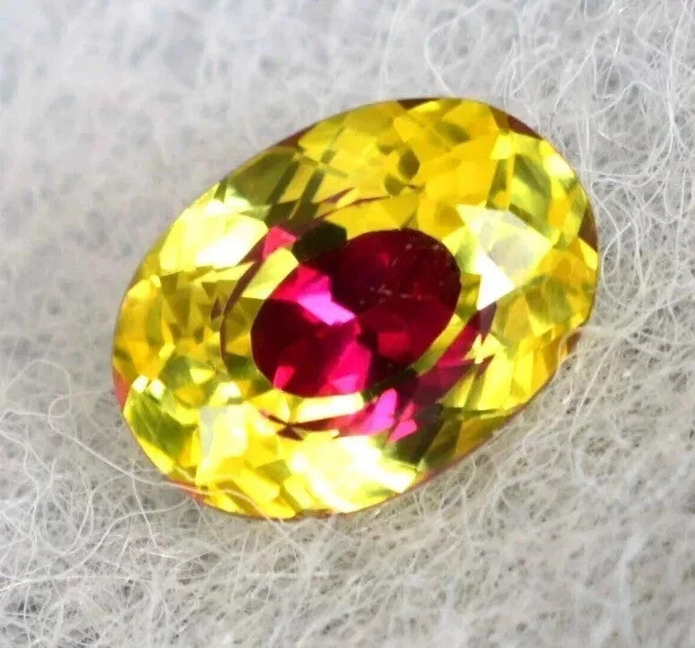 10.26 CT Natural Pitambari Sapphire Bi-Color Oval Loose GIE Certified Gemstone