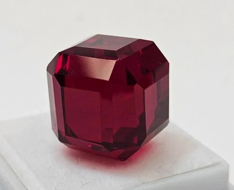 30 Ct Natural Certified BURMA Pigeon Blood Red Ruby Cube Unheated Loose Gemstone