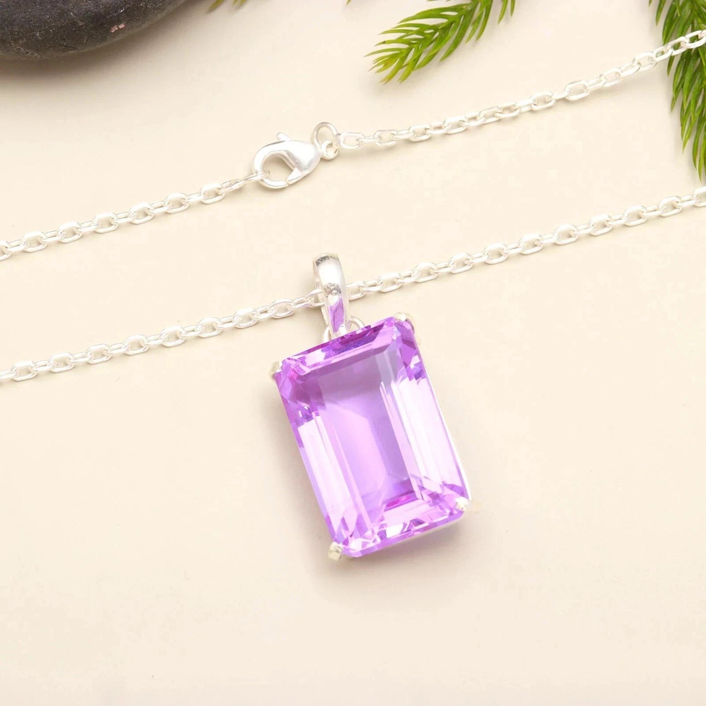 Purple Topaz Pendant 925 Sterling Silver Pendant Gemstone Jewelry 80.20 Ct