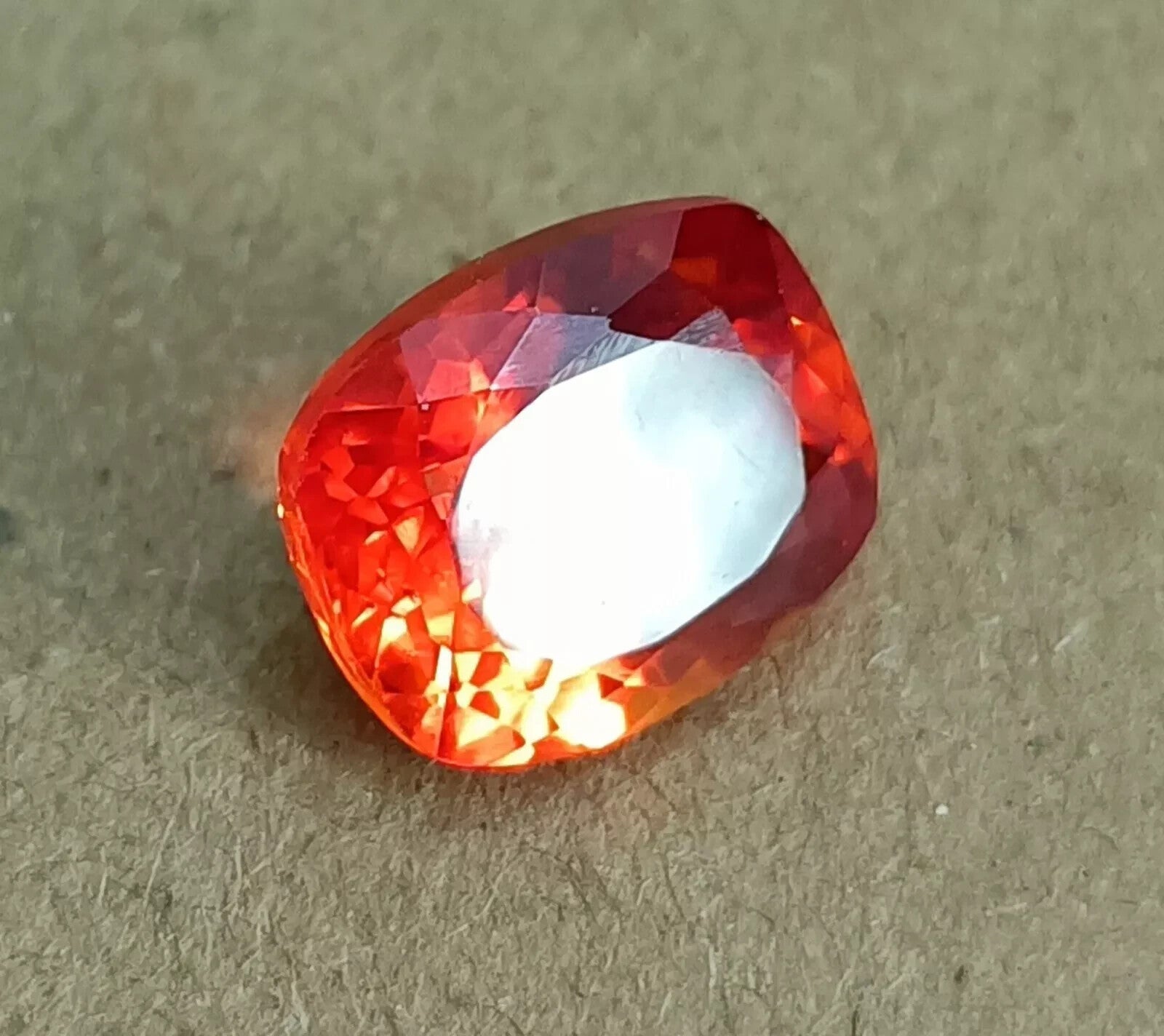 Flawless Natural Ceylon Orange Sapphire Cushion Cut 8.00 Ct Loose A++ GEMSTONE