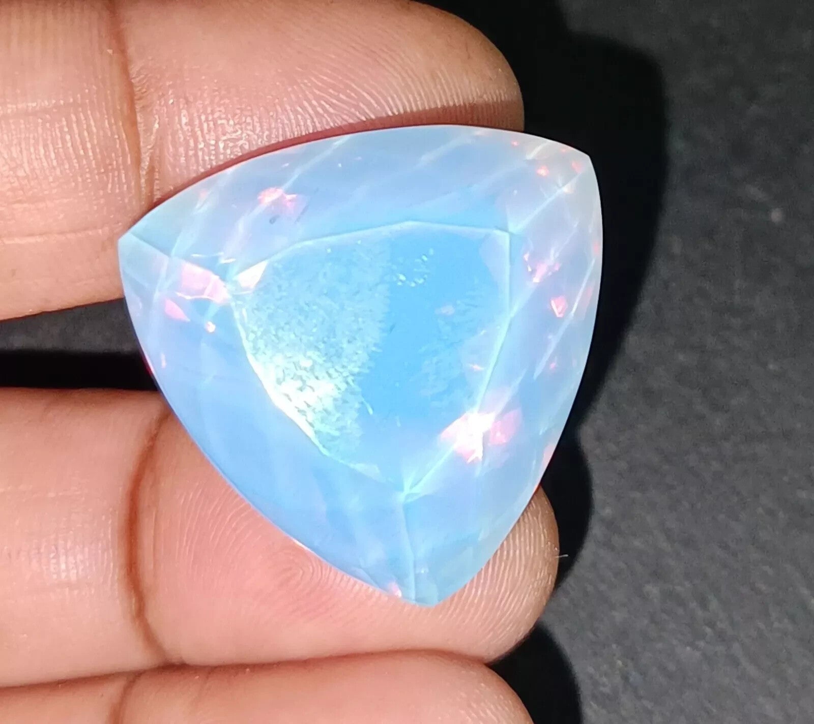 55.95 Ct Natural Opal BLUE Trillion Welo Australian Certified Untreated Gemstone