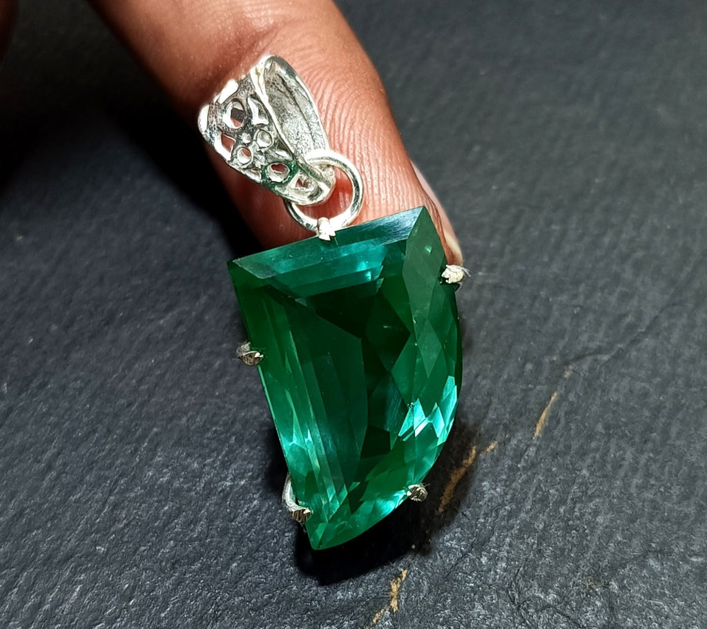 Certified 39.25 Natural Paraiba Tourmaline 925 Silver Pendant Loose Gemstone