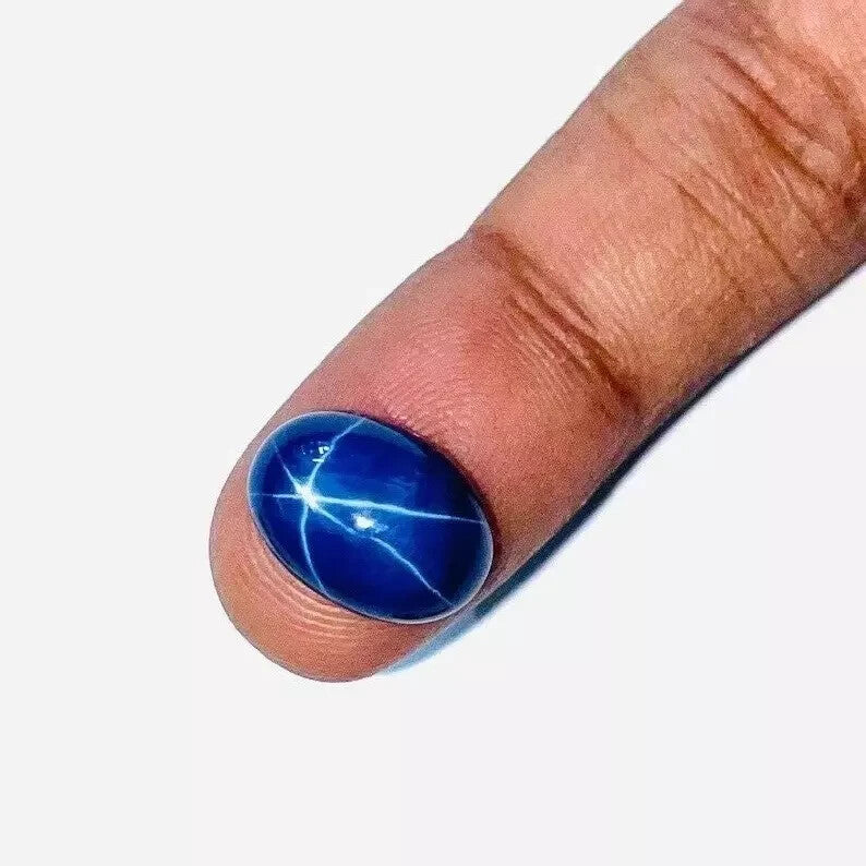 Six Rays Blue Star Sapphire 9.50 Ct Oval Cabochon Loose Gemstone From Sri Lanka