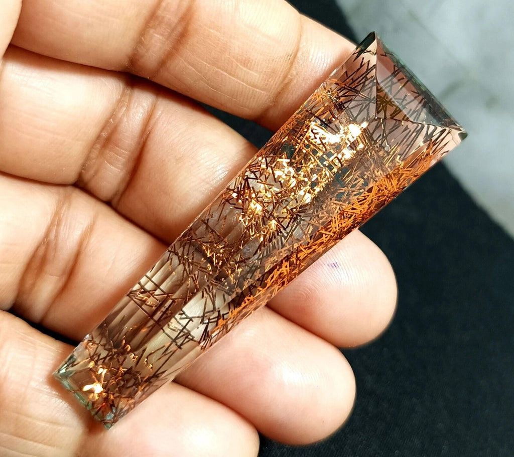 100 Ct Fancy Cut Natural Rutilated Quartz Loose EGL Certified Gemstone