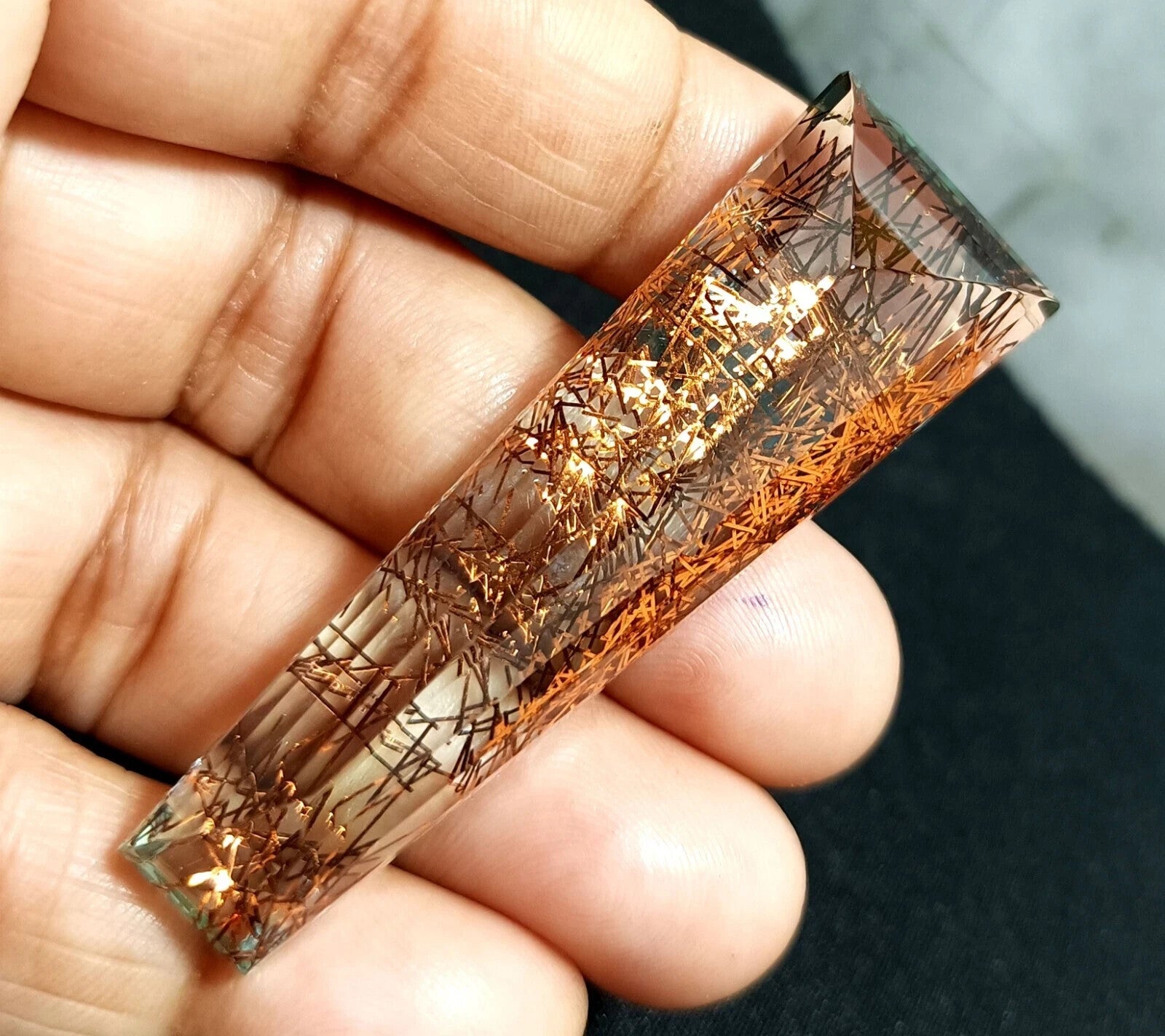 100 Ct Fancy Cut Natural Rutilated Quartz Loose EGL Certified Gemstone