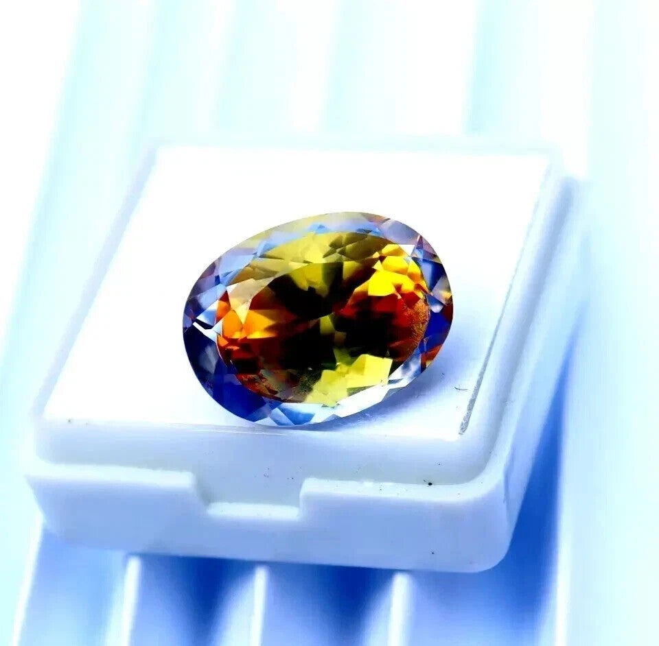 10 Ct+ Natural Bi-Colour Pitambari Sapphire Oval Cut Certified Loose Gemstone