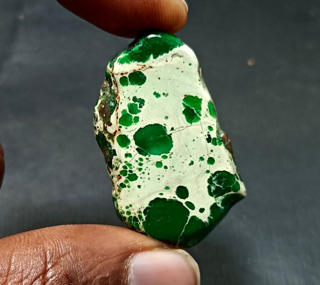 37.5 Ct Natural Arizona Superior Green Turquoise Slab Rough Certified Gemstone
